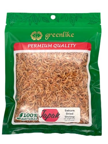 Greenlike Japanese Dried Sakura Shrimp 2oz, Wild-Caught Shrimps, Rich in Protein & Calcium, Dehydrated Small...