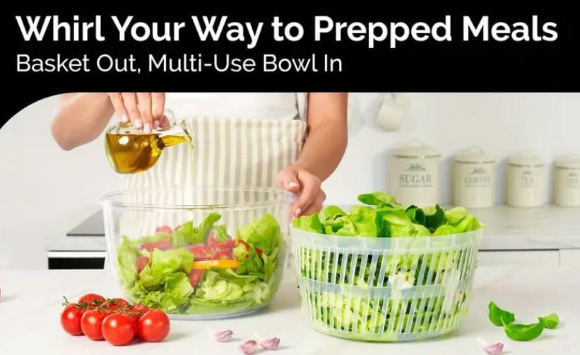 SEDLAV Large Salad Spinner Easy to use pro Pump Spinner with Bowl Clean Salad and Produce