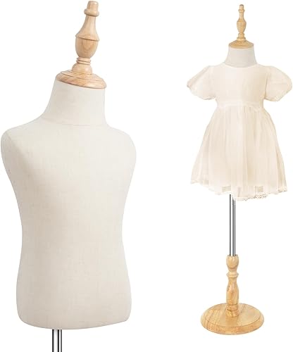Miniatura 8 de Maniquí para niños con soporte de madera, altura ajustable, ligero y portátil, se adapta a todo tipo de ropa, de 10 a 11 años