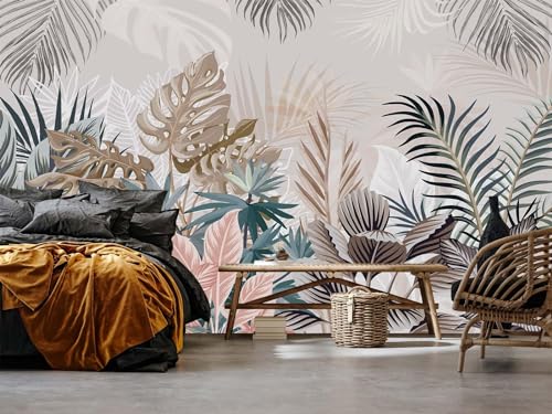 Wallpaper Wall 3D Wallpaper Colorful Tropical Leaves Photo Wallpa...