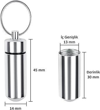 Spelt 3x1.3 Cm Mini Tablet Medicine Pill Carrying Box Keychain Waterproof