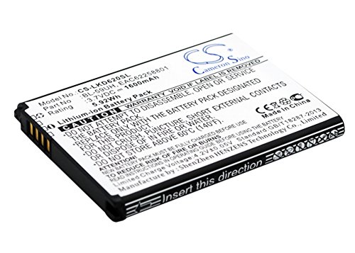 CS-LKD620SL Baterías 1600mAh Compatible con [LG] D315, D320, D620, D620J, D620K, D620R, G2 Mini, Optimus G2 Mini sustituye BL-59UH, EAC62258701, EAC62258801