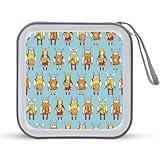 Cute Vikings Portable CD Case Wallet 40 Capacity DVD Storage Holder Box for Car Home Travel