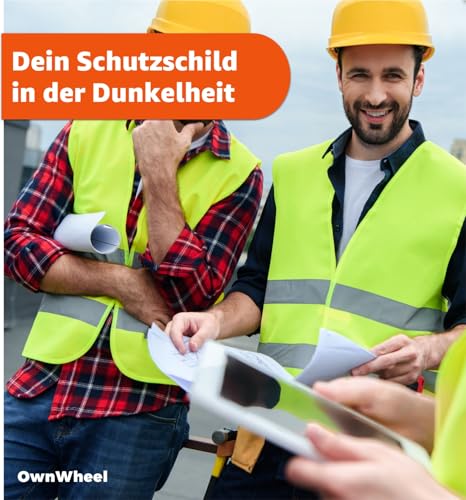OwnWheel 4X Warnweste Auto ISO20471-2026: gelb - reflektierende Sicherheitsweste für PKW & LKW - Notfall & Pannenwesten