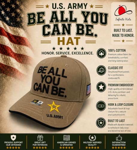 Image of US Army Veteran Hat for Men - Officially Licensed Military Baseball Cap, for Veterans