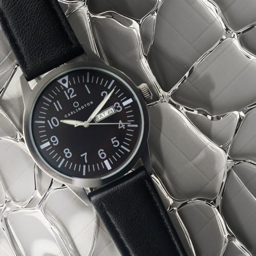 Image of Carlington Aristocrat Series Analog Day & Date Watches for Men with Premium Leather Strap - CT 1074