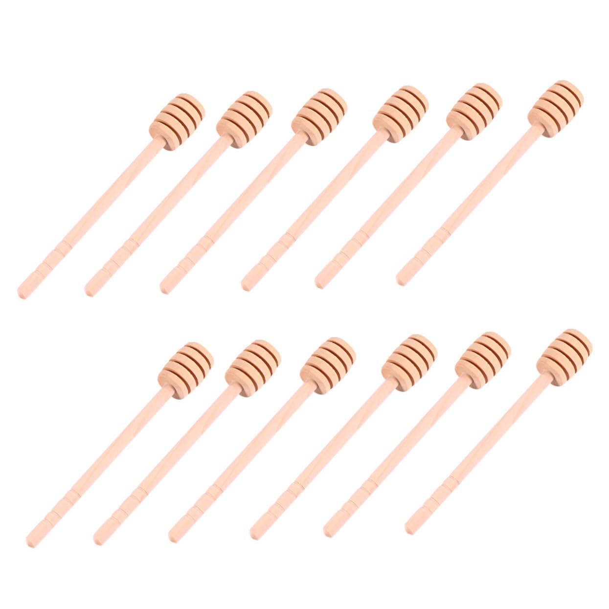 Hemobllo 12Pcs Wood Honey Stirring Stick Smooth Honey Dipper Spoon for Syrup Jam and Molasses Kitchen Tool and Friends and Family