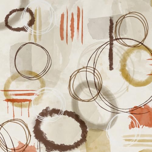 Image of Ddecor - Pack of 1 Cotton Abstract King 145 TC Bedsheet with 2 Pillow Covers - Orange
