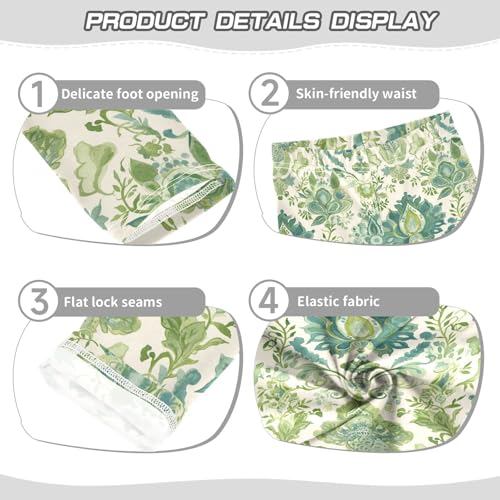 KLL Traditional Oriental Paisley Pattern Vintage Watercolor Toddler Girl Leggings Stretchy Full Length Workout Pants3