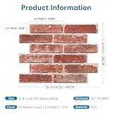 COMSTICKC Samoprzylepne panele ścienne 3D, 10 sztuk, 30 x 40 cm, okładzina ścienna o wyglądzie kamienia, panele ścienne samoprzylepne cegły