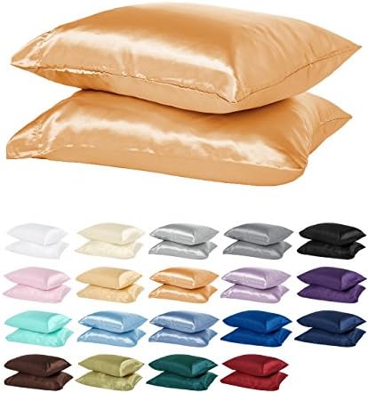DreamHome Silky Soft Satin Pillowcase Pair