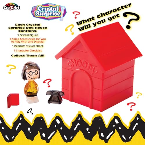 Cra-Z-Art Peanuts Crystal Surprise, Mini Plastic Crystal-Like Figures and Snoopy House Collectible Blind Bag Inspired Kids Toys for Ages 3 and Up - image 5