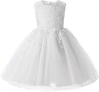 Girl's Lace Tulle Flower Princess Wedding Dress for Toddler and Baby Girl - Buy now