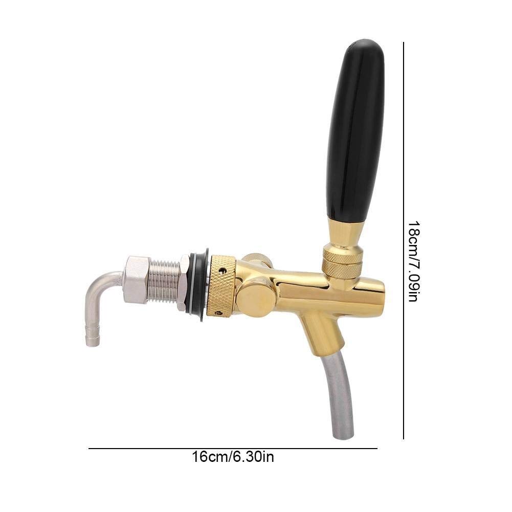 KSTE Tireuse -. 1 PC G5 / 8 Chromage en acier inoxydable Distributeur de bière réglable, bière robinet robinet for la maison Bar (Or et Sliver)