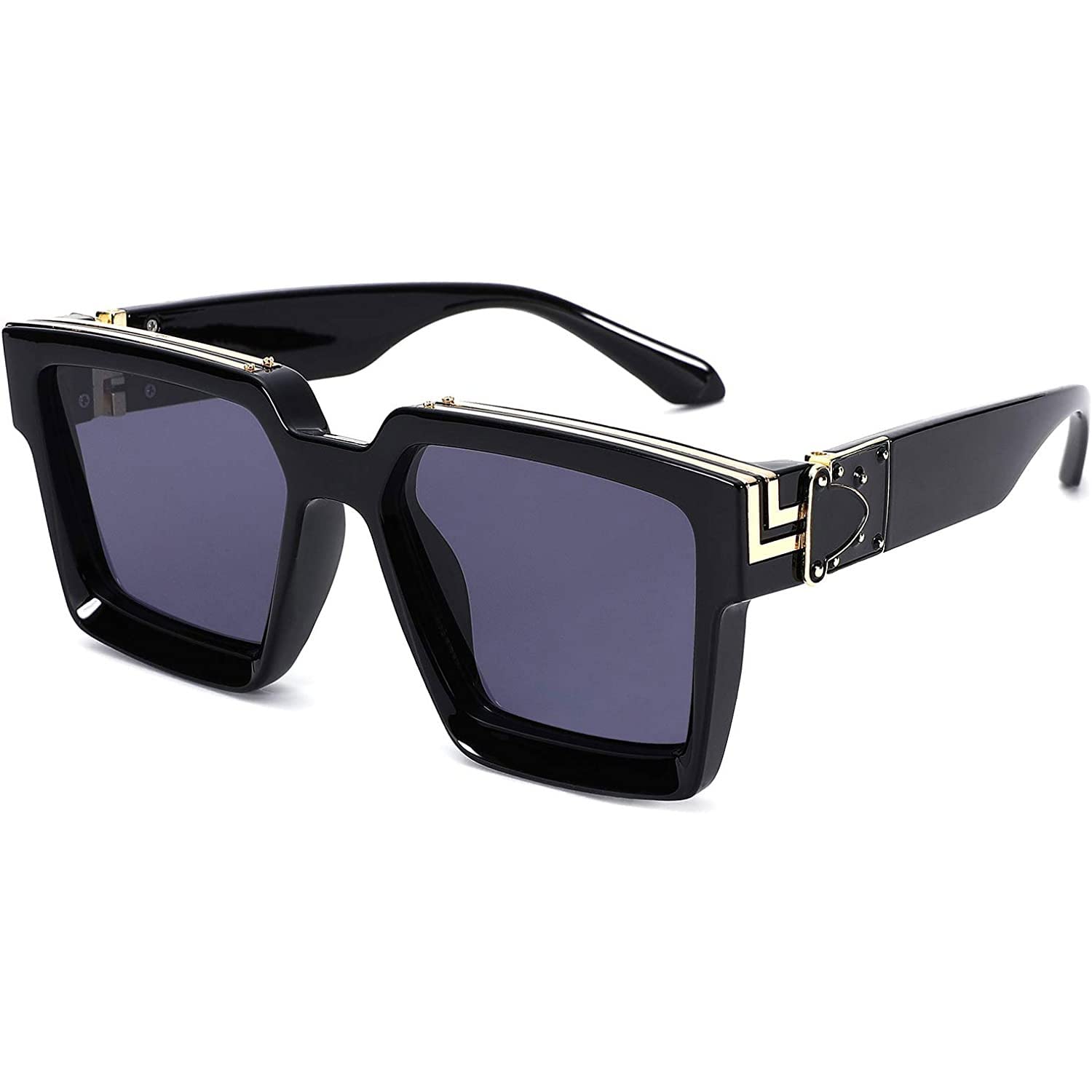 ExceforeSquare Oversized Sunglasses Women Men Thick Frame Rectangle Sun Glasses Stylish Square Eyeglasses Vintage Lightweight UV400 Protection for Shopping Outdoor Sport Hiking Fishing