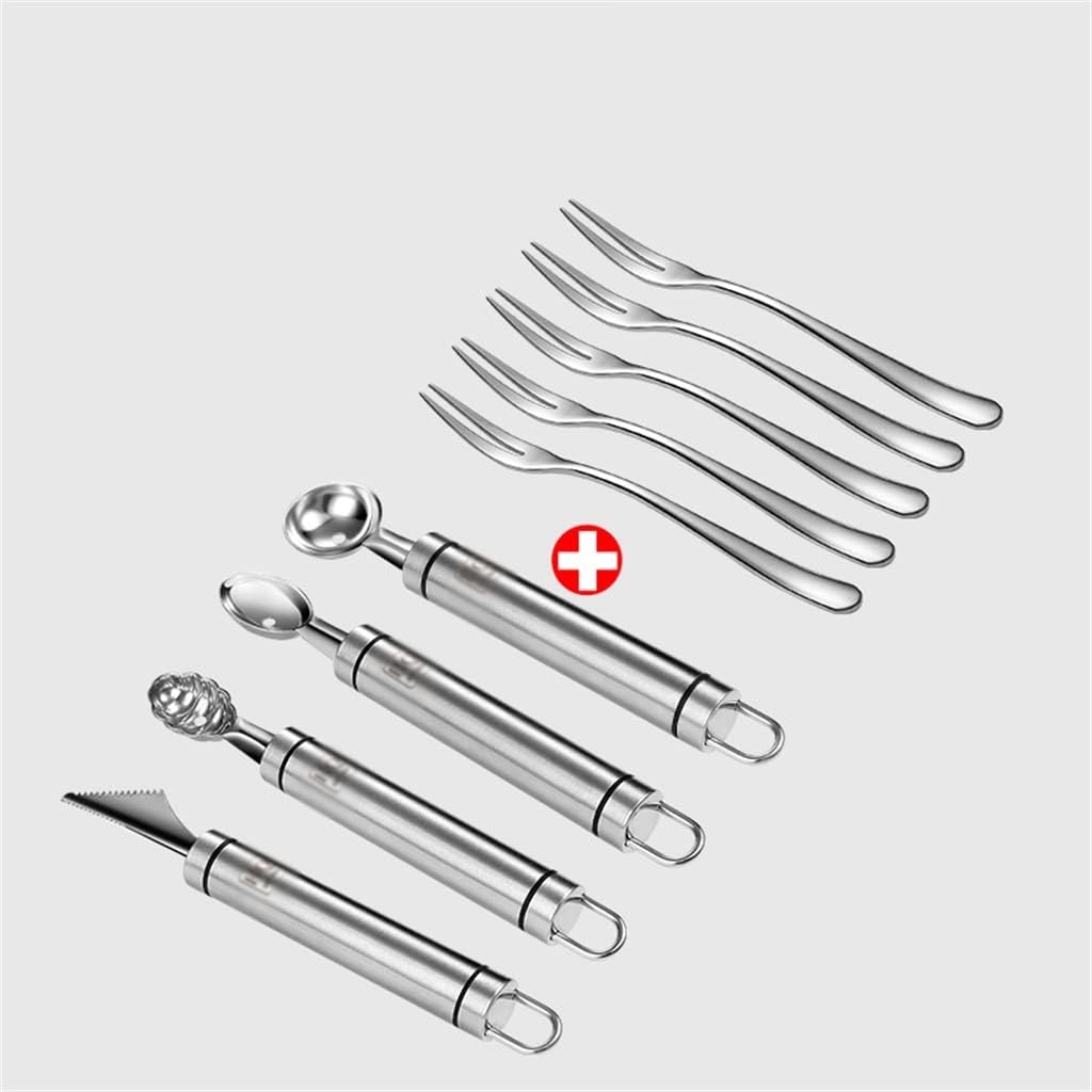 4pcs 304 Stainless Steel Fruit Digger Household Carving Cutting Watermelon Spoon Fancy Platter Tool Set