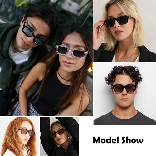 Retro Small Rectangle Sunglasses for Women Men 100% UV Protection Lightweight Retro Vintage Style3