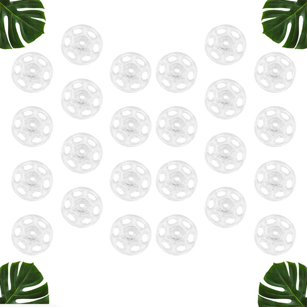 Broches de botón a presión SujetadorSuministros de costura, broches for coser, 1000 piezas de sujetadores a presión de plástico Botones de presión invisibles Botones for costura artesanal Blanco 15 mm