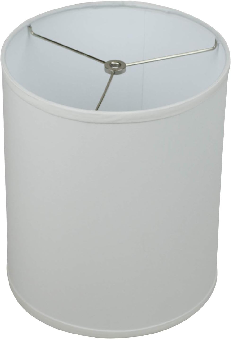 FenchelShades.com 10" Top Diameter x 10" Bottom Diameter 12" Height Fabric Drum Lampshade Washer Attachment (Linen White)