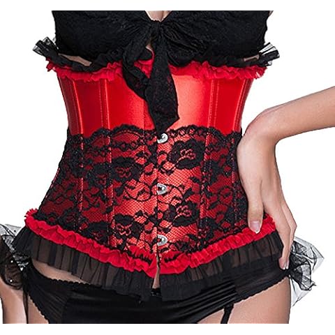 r-dessous sexy Unter Brust frei Corsage Korsett rot Dessous Reizwäsche Übergrößen Corset Korsage Groesse: S Cover