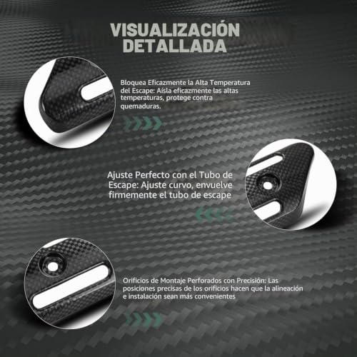 Escudo termico de escape para moto universal que evita quemaduras de piloto 4