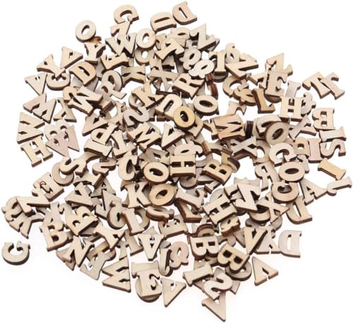 YiXuTag 104 chiffres en bois, 15 mm, pour loisirs créatifs, mariage, scrapbooking, décoration