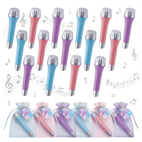 24 Pack K-pop Party Favors Include 24 Plastic Microphones 24 K-pop Themed Cards and 24 Mesh Bag Karaoke Musical Concert Popular Singer Theme Party Favors 80s 90s Cosplay Stage Decoration Supplies