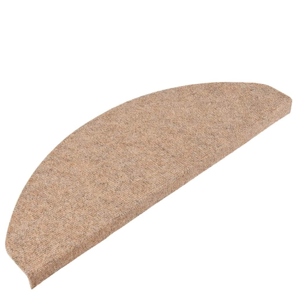 Tapis Escalier Autocollant 10 Pièces Béige 65x22,5x3,5 cm