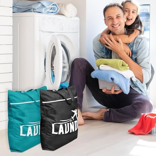 2PCS Travel Laundry Bags, Large Waterproof Dirty Clothes Bags Organizers with Handle - Image 3
