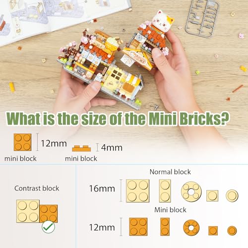 Image of Japanese Street View Taiyaki Shop Mini Building Blocks for Girls 6-12, MOC Creative Building Toys Cute Panda Building Set, Simulation Architecture Construction Toy, Gift Idea for Kids Adults (923 PCS)