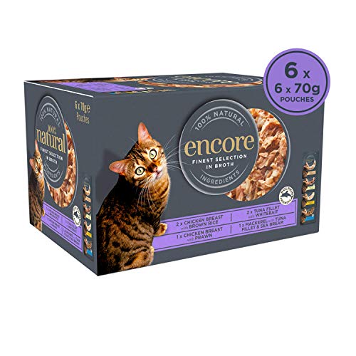 Encore 100% Natural Wet Cat Food, Chicken and Fish Selection Multipack, 6x 6x70g Pouch (Total 36)