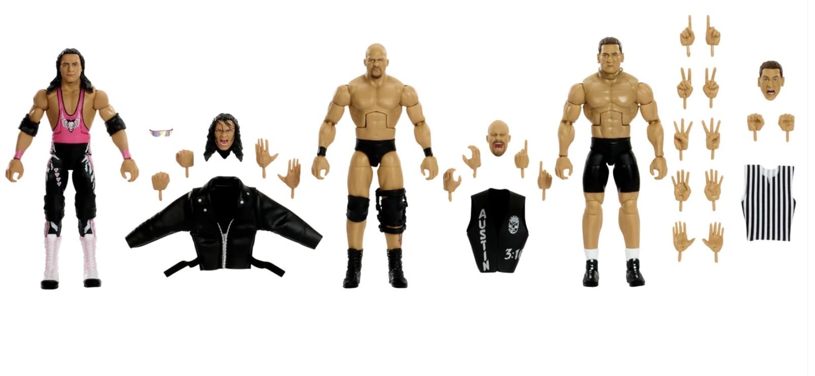 WWE Bret The Hitman Hart Stone Cold Steve Austin Ken Shamrock 2026 Wrestlemania 13 "Partido de Sumisión 3-Pack [Exclusivo] Mattel Elite Collection Figura de acción de lucha libre de juguete