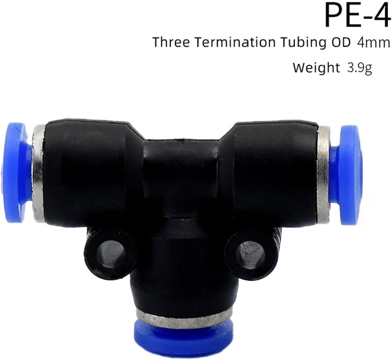 3 Way OD Hose Tube Fitting Fittings Connector Adapters T Shaped Pneumatic 10mm 8mm 12mm 6mm 4mm 16mm 1Pcs(4mm)