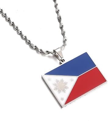 Stainless Steel Philippines Map Pendant Necklace for Women Country Pilipinas Jewelry