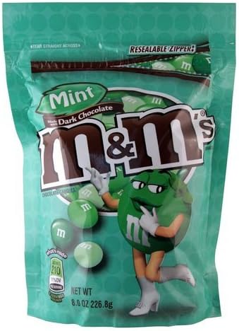 M & M's Mint Dark Chocolate Candies ~ 8 Oz (Pack of 3)