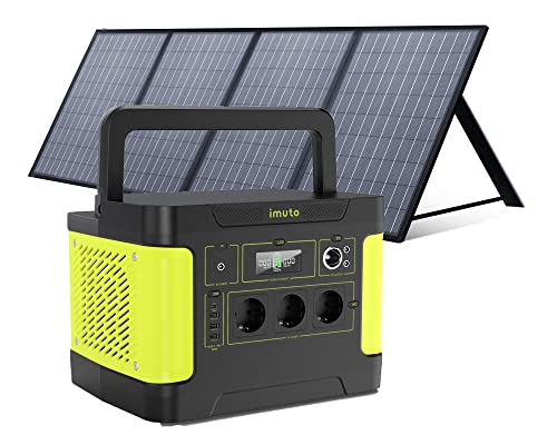 imuto Solargenerator 𝟏𝟓𝟑𝟏𝐖𝐡, Tragbare Powerstation 1200W (Spitze 2200 W) mit 1 *...