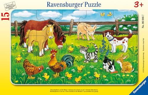 Ravensburger Kinderpuzzle - 06046 Bauernhoftiere auf der Wiese...