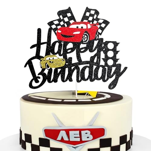 MEMOVAN Race Car Birthday Cake Topper