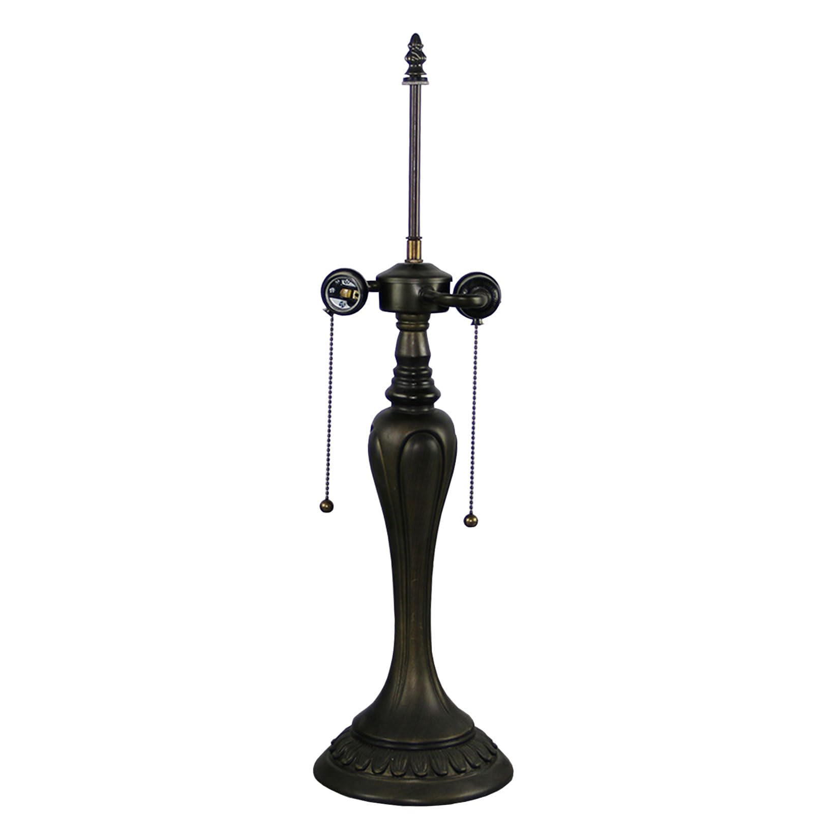 BOTOWI Remplacement de la Base de la Lampe de Table, Uniquement Base de Lampe de Bureau en résine Vintage à 2 lumières, adaptée aux Abat-Jour en vitrail de Style Tiffany de 12 Pouces