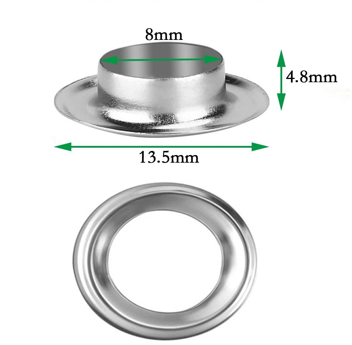 Grommet Gereedschapsset 16 mm, 100 stuks ogen set en zeilringen met oogtang, ooggereedschapset voor dekzeilen, leer, stof, gordijn, zwembadafdekking