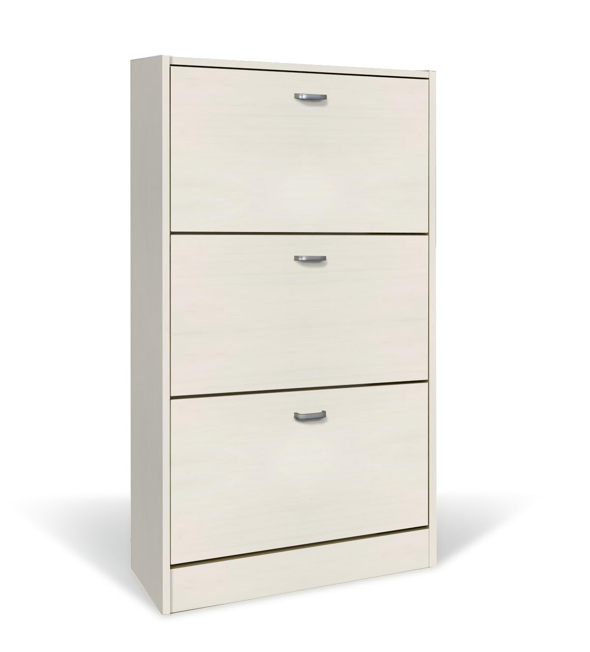 Scarpiera In Legno Doppio Scomparto Slim - 63x24x80 Cm, 3 Ante A Ribalta, Fino A 12 Paia Di Scarpe