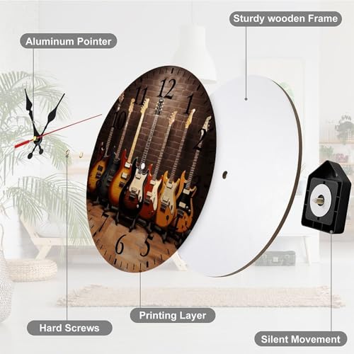 Reloj de Pared de Madera 12 Pulgadas Silencioso miniatura 7