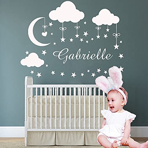 HHWY Stickers Prénom Personnalisé,stickers personnalisable,autocollants enfants,Sticker mural Prénom Personnalisé,Autocollants muraux ?pour chambre d?enfant,Sticker chambre bebe (M 28cmX35cm) Cover