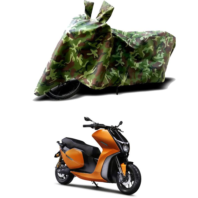 Image of 100% Water Resistant Full Bike Scooty Two Wheeler Body Cover Compatible for Everve EF1 /UV-Rays /Heat Protection /Birds Dropping /Scratchproof /Dust Proof /Waterproof /All Varients[Green MJ]