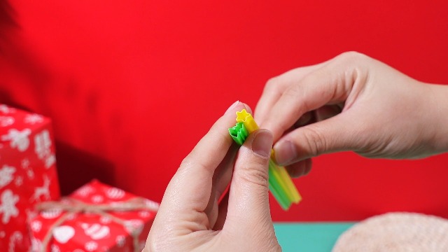 Pitillos de plástico en forma de árbol de Navidad y estrella, 100 unidades miniatura 6