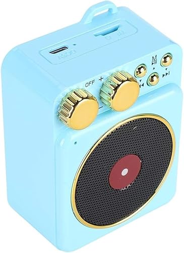 Portable Speaker, Retro Speaker MP3 TF Cards DC 3.7V 5.0 for Office for Car for Home (Color : Blue)