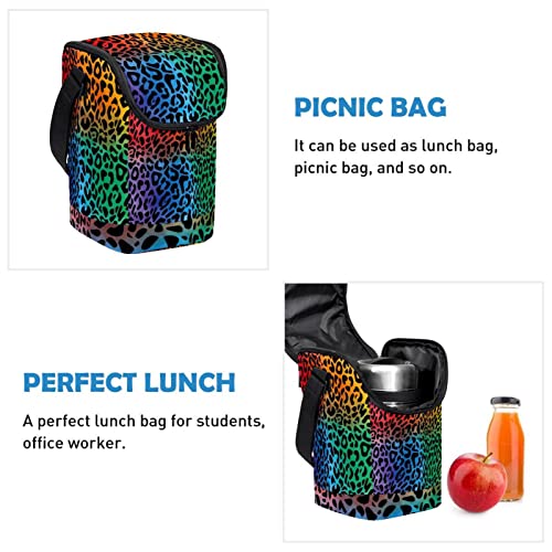 Bolsa de almuerzo de leopardo morado y verde para mantener tu comida ordenada 3