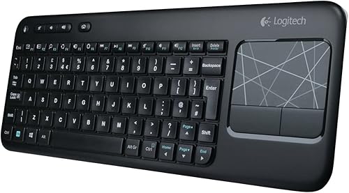 Logitech Teclado táctil inalámbrico K400 con panel táctil multitáctil incorporado, caja de 12