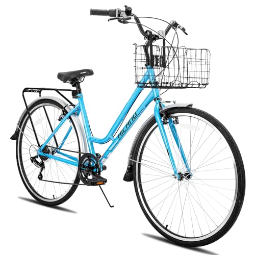 Hiland 700C Cityräder, 28 Zoll Urban City Pendlerfahrrad, 7 Gang Blau...