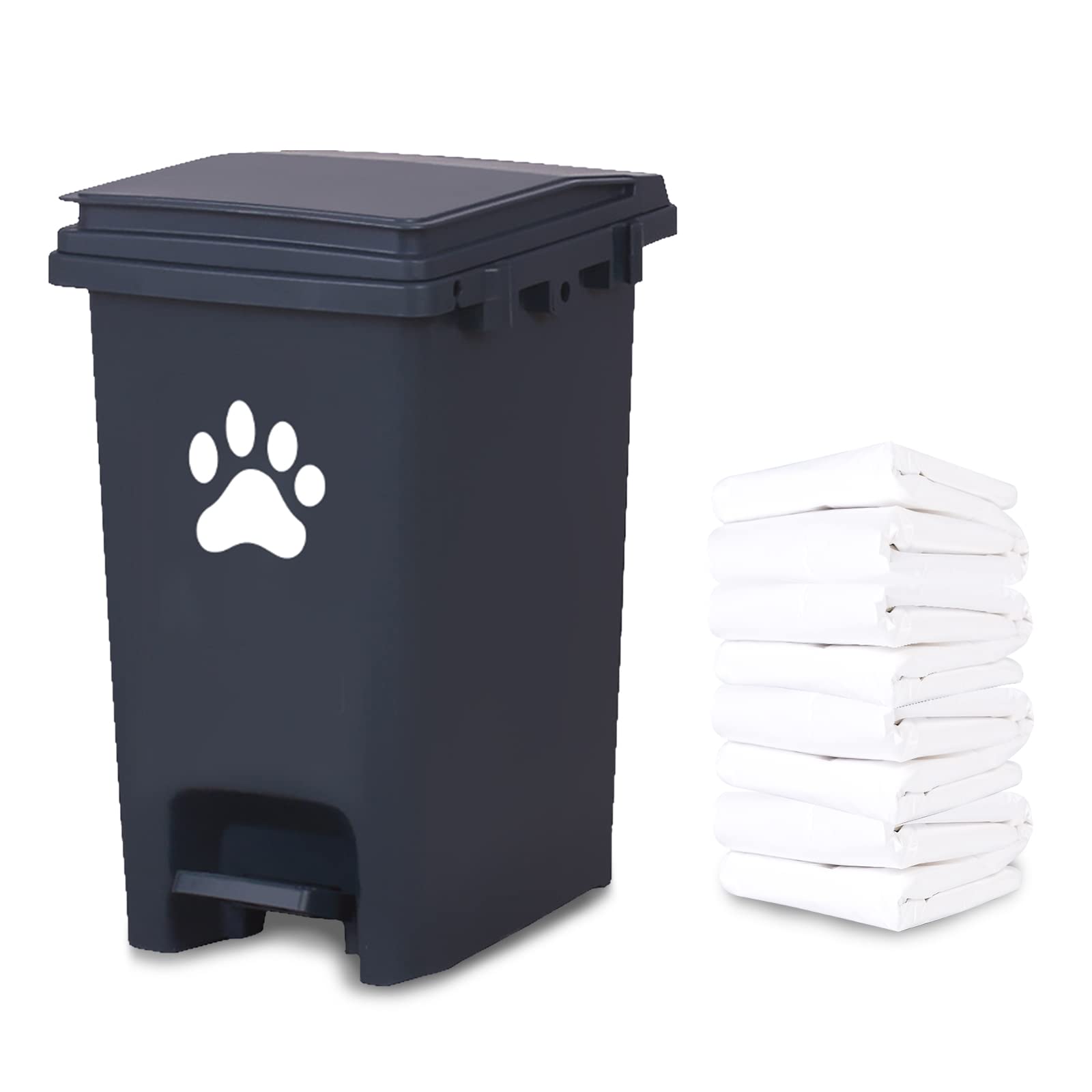 Dog Poop Trash Can For Outdoors Dog Waste Station With Lid Handsfree Pedal Durable PVC Dog